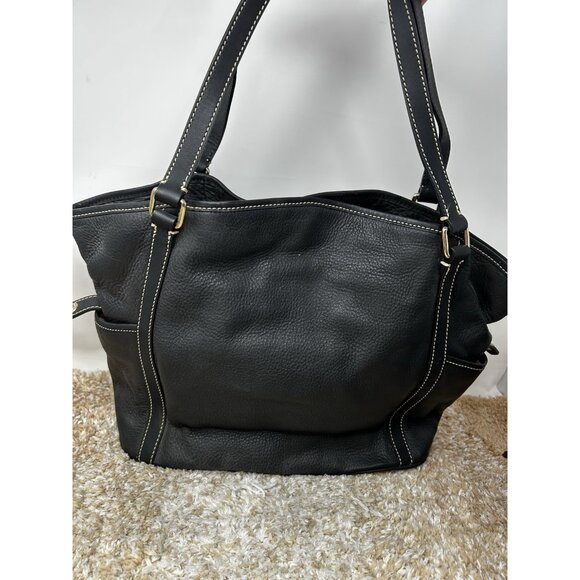 Vintage Dooney & Bourke Kristen Large Black Pebble Leather Shoulder Tote Bag - Picture 5 of 14